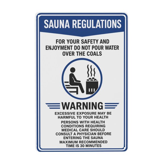 Sauna And Spa Rules Metal Tin Sign For Pool And Business Wall Decor 8x12 Inch