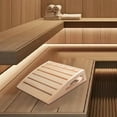 thumbnail image 1 of Sauna Backrest Pillow with Wooden Headrest, Ergonomic Pine Neck Support for Sauna Supplies, Home Spa, and Steam Room, 1 of 5
