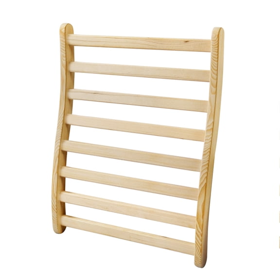Sauna Backrest S-Shape Ergonomic Canadian Hemlock Wood, Non-Toxic & Heat-Resistant, Hollow Mesh Design, 300 lbs Capacity, for Infrared & Traditional Sauna Use