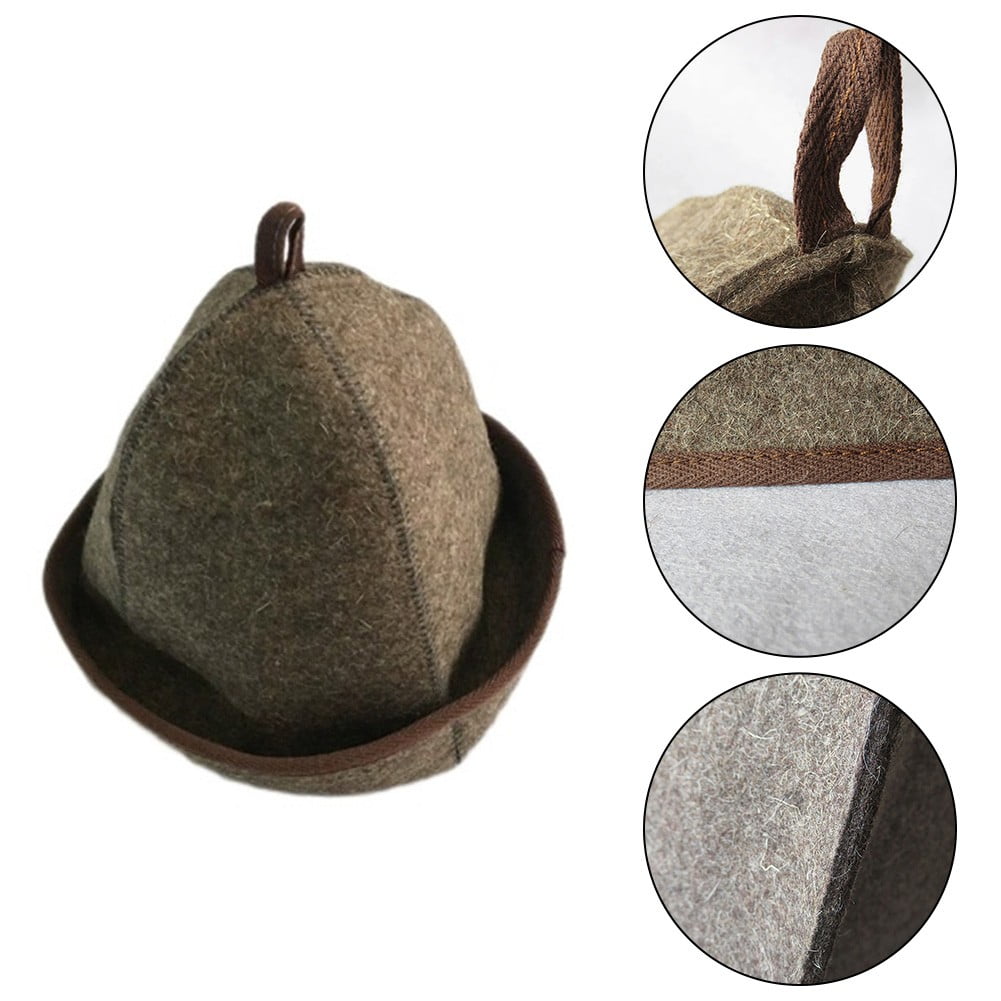 2PCS Sauna Hat,Ergonomi Felted Sauna Cap For Women And Men,Steam Bath Hat Room Accessories Felt Heat Dry Headrest,Steam Room Essential Parts,Simple Natural Stylish Appearance (Black