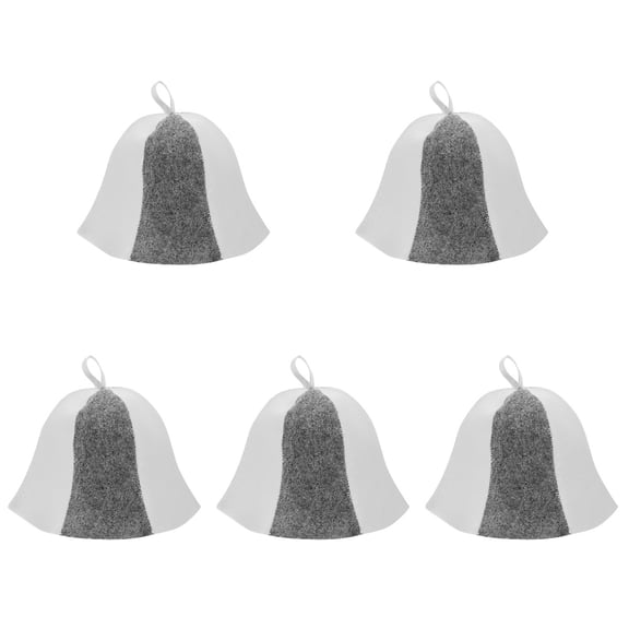 Sauna Hat, 5pcs Foldable Natural Felt Cap, Soft Cloche Hat, Bath Hat for Hot Dry Steam Room Bath