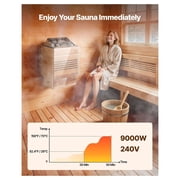 Sauna Heater 9KW 240V Electric Stove, Dry Steam Bath for 317-459 CU FT, Stainless Steel Sauna Stove with External Controller, Home & Commercial Use