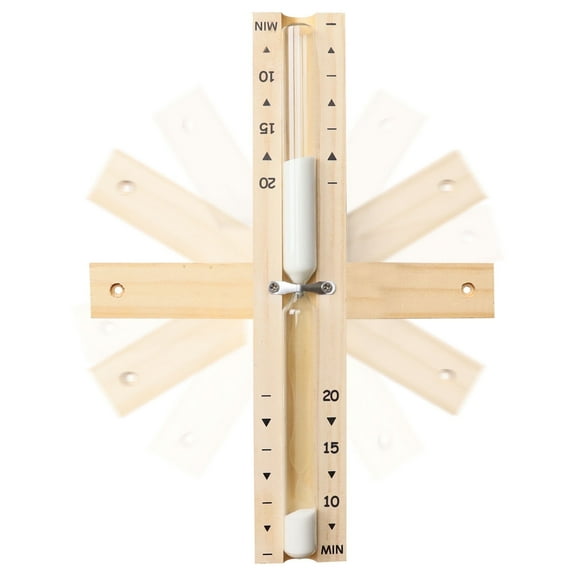 Sauna Hourglass Sand Timer 20 Minute,Rotating Sand Clock 20 Min,Wooden White Sand Watch,Reloj De Arena,Hear Resistant Wood Hour Glass Sandglass for Spa &Sauna Room