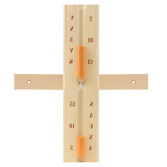 Sauna Hourglass Timer, 15 Minutes Wooden Rotating Sand Clock, Wall-Mounted Device with Thickened Shatter-Resistant Glass, 360 Swivel Mechanism, Clear Markings for Steam Room Sessions
