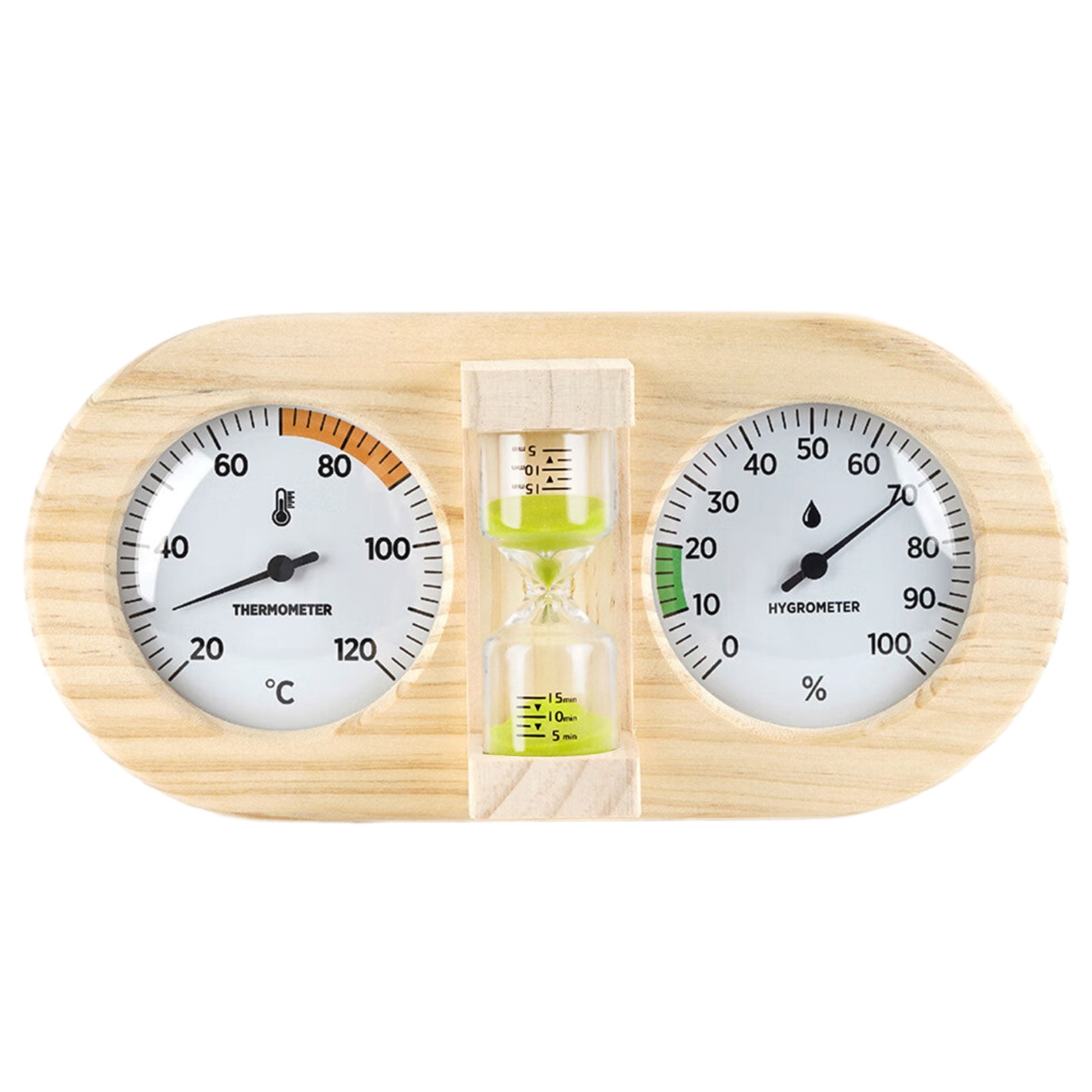 Sauna Room Wall Mounted Thermometers Hygrometer Waterproof Clear Room Temperature Humidity Meter with Sand Timer