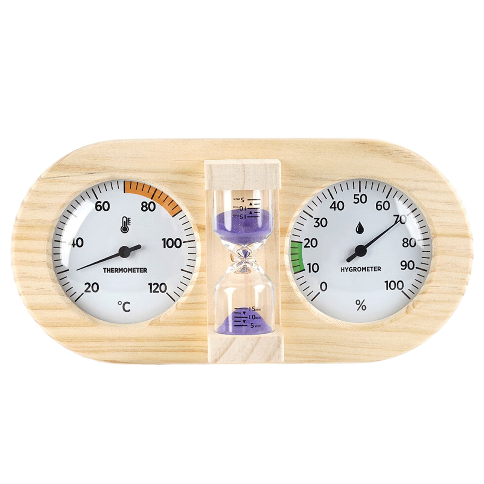 Sauna Room Wall Mounted Thermometers Hygrometer Waterproof Clear Room Temperature Humidity Meter with Sand Timer