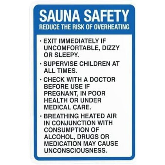 Sauna Safety,Pool Warning,Spa Rules Security Metal Signs for Outdoor Indoor Road Yard Garage Home Busines Street Wall Caution Decor 8 x 12 Inch