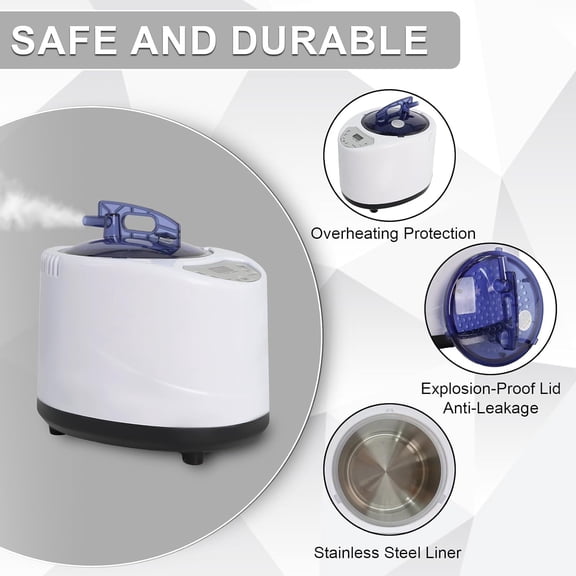 Sauna Steamer Machine 2.6L 1000W, Steam Generator for Sauna, Portable Sauna Steamer with Remote Control for Home SPA Body Relaxation Shower, Adjustable Steam Settings$$Garden & Patio