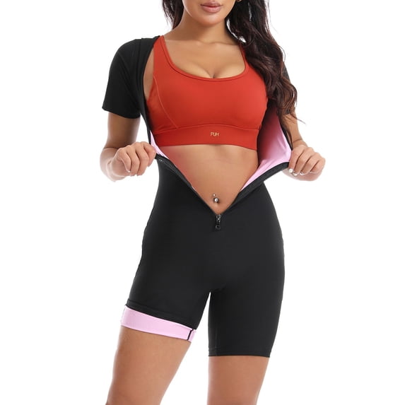 Sauna Suit For Women, Sweat Vest Waist Trainers Workout, Full Body Shaper Pink S