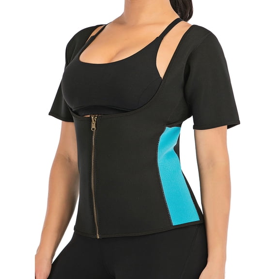 Sauna Suit for Women Slimming Workout Shirt Sweat Body Shaper Waist Trainer Sauna Shirt Hot Sweat Vest