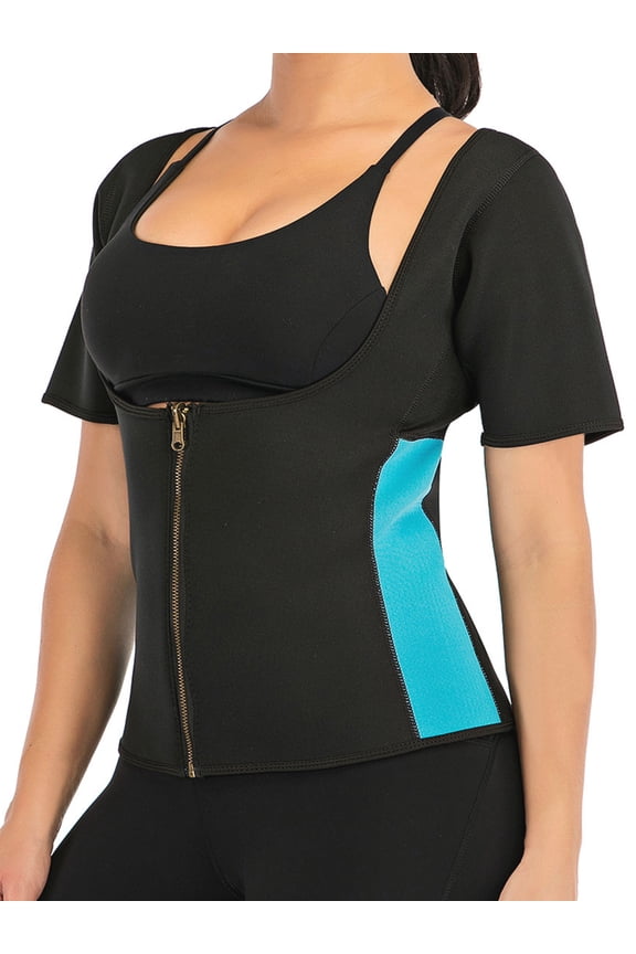 Sauna Suit for Women Slimming Workout Shirt Sweat Body Shaper Waist Trainer Sauna Shirt Hot Sweat Vest