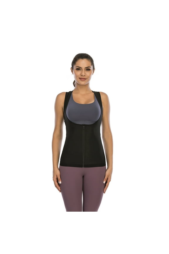 Sauna Suit for Women, Sweat Suits for Womens Weight Loss Sauna Waist Trainer Vest for Women Workout, Black, XL