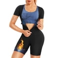 thumbnail image 1 of Sauna Suit for Women Sweat Vest Waist Trainer 3in 1 Full Body Shaper Workout Top with Sleeve Shorts, 1 of 5