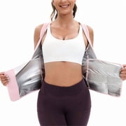 Sauna Suit for Women Sweat Vest Waist Trainer Workout Sleeveless Compression Tank Top Shaper with Zipper