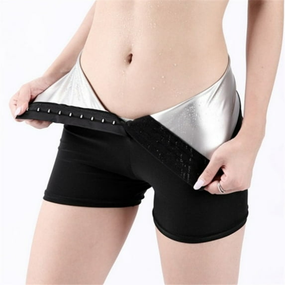 Sauna Sweat Shapewear High Waisted Shorts Above Knee Pants Mid Thigh Workout Suit Waist Trainer Weight Loss Lower Body Shaper Sweatsuit Exercise Fitness Gym Women Men