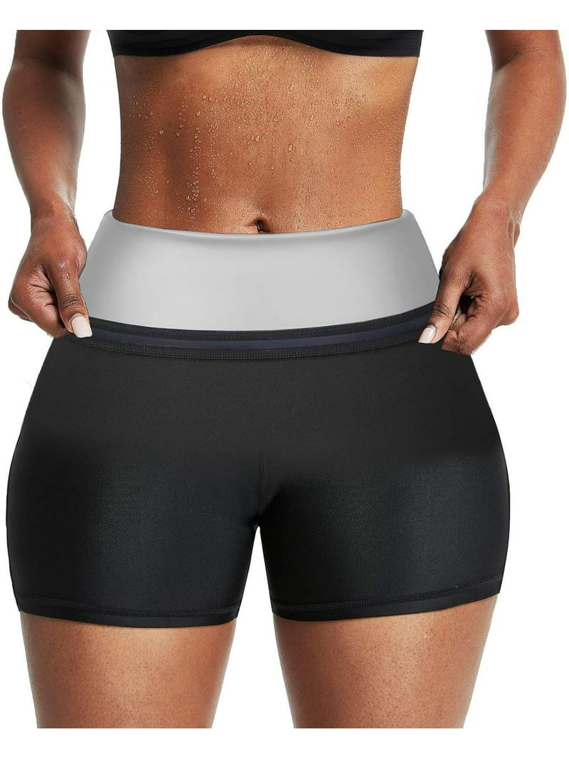 Sauna Sweat Shorts Pants Compression Workout Gym Exercise Waist