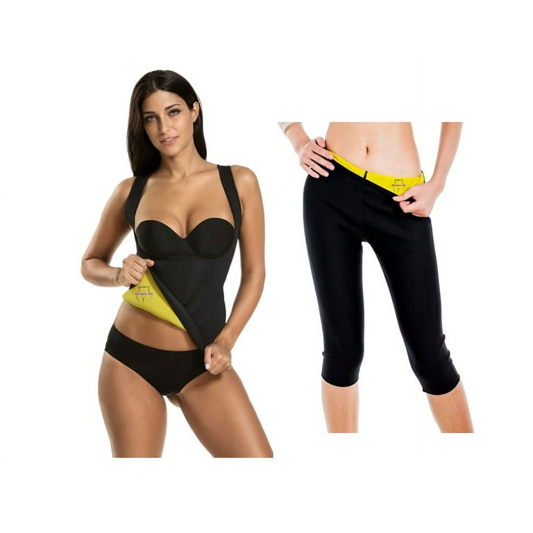 Sauna Sweat Slimming Vest and Capri pants Apparel 2 Piece Set 2X Large Walmart