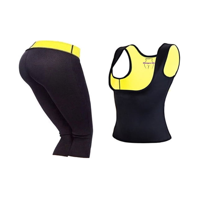 Sauna Sweat Slimming Vest and Capri pants Apparel 2 Piece Set 3X