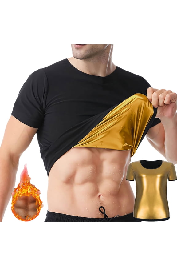 Sauna Sweat Suit For Men Weight Loss Shapewear Heat Trapping Sweat T-Shirt Compression Vest Top