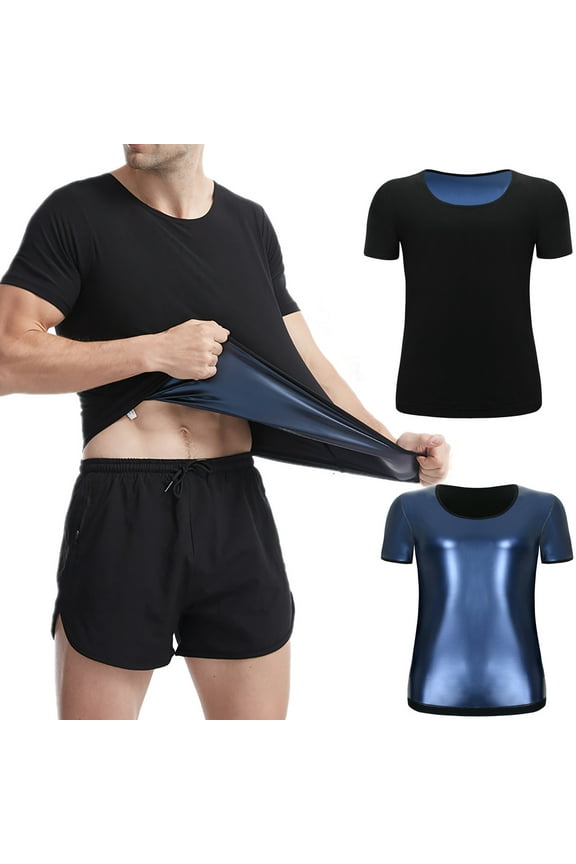 Sauna Sweat Suit For Men Weight Loss Shapewear Heat Trapping Sweat T-Shirt Compression Vest Top