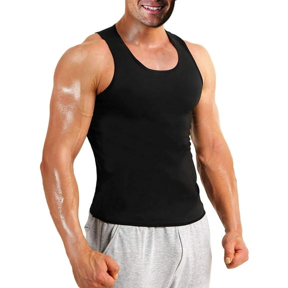 Sauna Sweat Vest Slimming Body Shaper Waist Trainer Corset Lower Fat Belly Workout Tank Top for Men