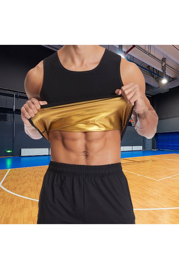 Sauna Sweat Vest Workout Tank Top Waist Trainer for Men Compression Workout Enhancing T-Shirt