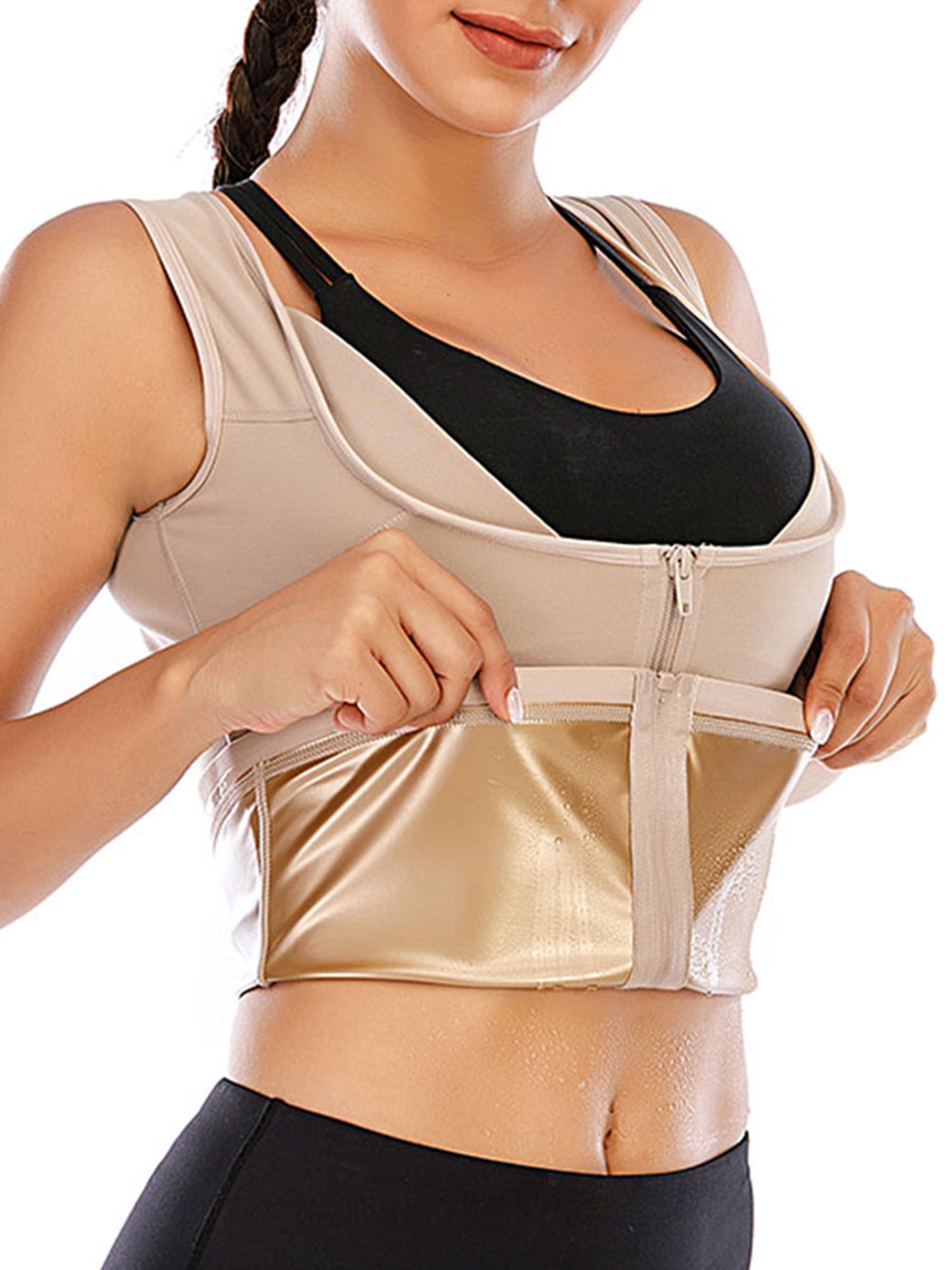 Hot Shapers Cami Hot Waist Cincher Women s Belly Fat Burn Sweat Slimming Vest Walmart