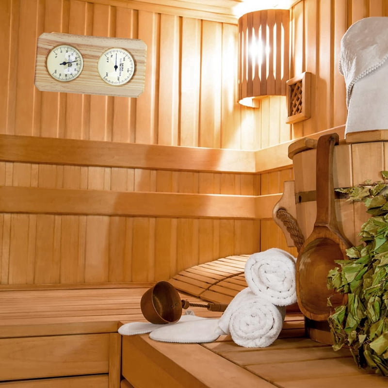 Sauna Thermometer Fahrenheit Hygrometer Gauge 2In1 Indoor Home Sauna Thermostat,Sauna for Traditional Sauna,