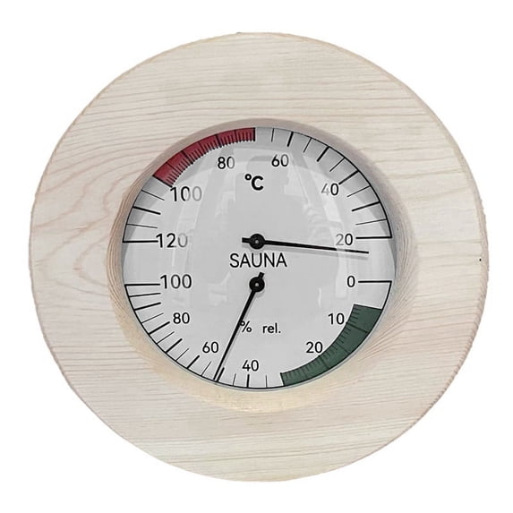 Sauna Thermometer Hygrometer Analogue Made of Wood (, Alder or .- Noble Sauna Accessories Set