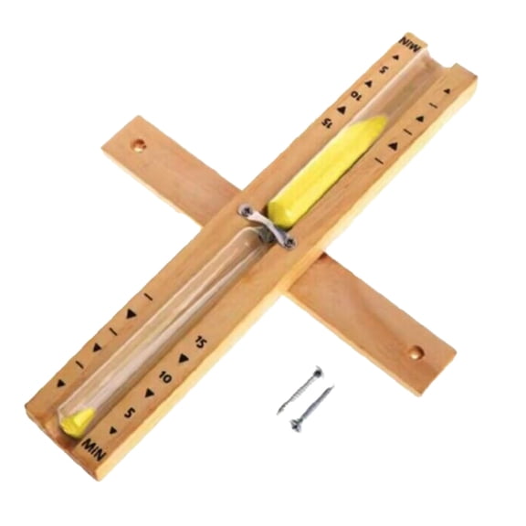 Sauna Timer for Wall Mounted Use | Rotating Wooden Hour Glass Clock with Cedar Wood 15 Sand Timer Family Room Accessory