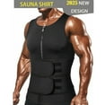 thumbnail image 1 of Sauna Vest Waist Trainer for Men - Mens Sauna Suit Double Sweat Belt Body Shaper for Gym Workout Exercise, 1 of 9