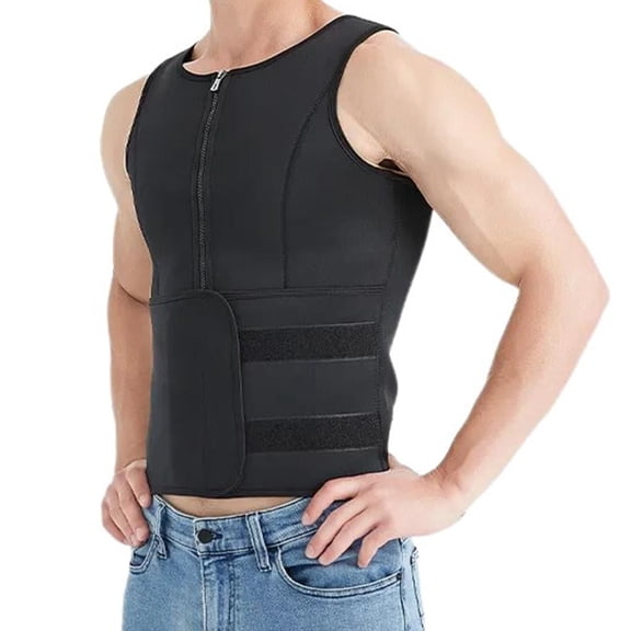 Sauna Vest for Men with Waist Trainer Neoprene Sauna Sweat Suit Slimming Body Shaper for Belly Fat Slimming Gym Workout