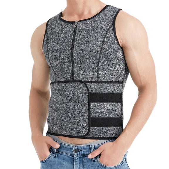 Sauna Vest for Men with Waist Trainer Neoprene Sauna Sweat Suit Slimming Body Shaper for Belly Fat Slimming Gym Workout
