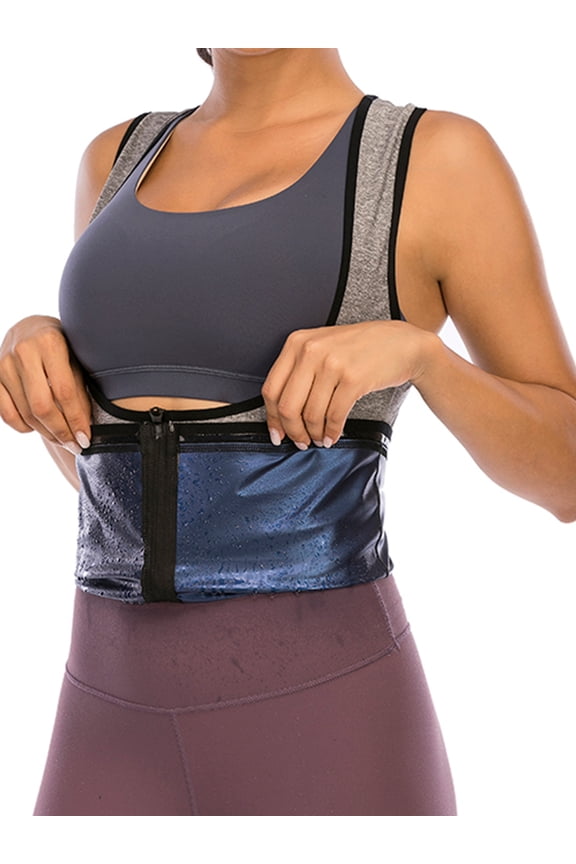 Sauna Vest for Women, Sauna Sweat Vest Hot Polymer,Premium Workout Tank Top Slimming Polymer Weight Loss Sauna Vest