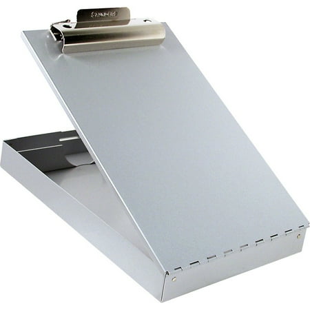Saunders 11017 Redi-Mate Aluminum Storage Clipboard, 1" Capacity, Holds 8-1/2w x 12h, Silver