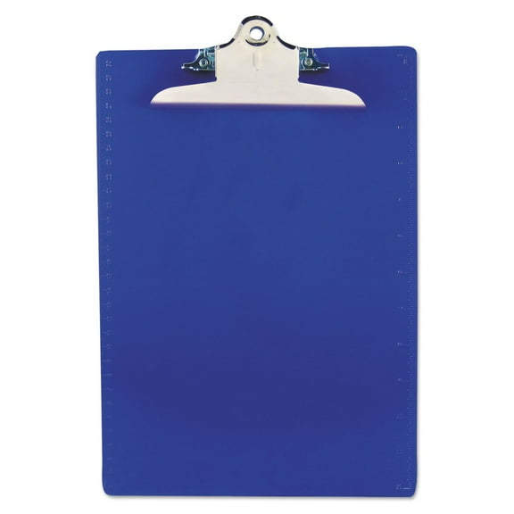 Saunders 21602 1 in. Clip Capacity 8.5 in. x 11 in. Recycled Plastic Clipboard with Ruler Edge - Blue