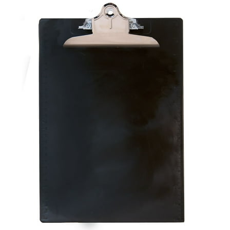 Saunders Plastic Clipboard, 8 1/2" x 12", Black