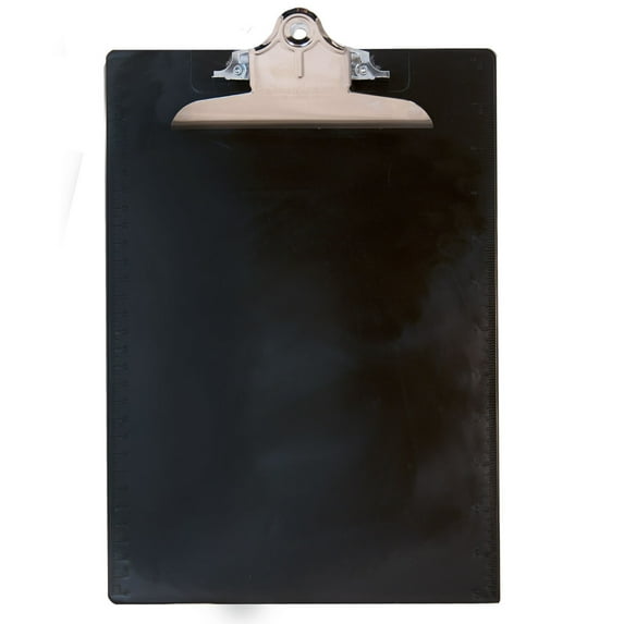 Saunders Plastic Clipboard, 8 1/2" x 12", Black