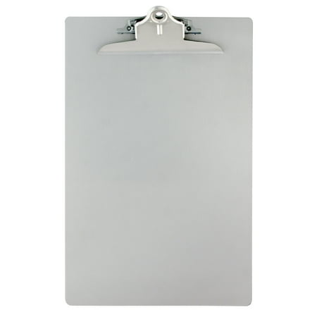 Saunders 22519 1 in. Clip Capacity 8.5 in. x 14 in. Aluminum Clipboard with High-Capacity Clip - Silver