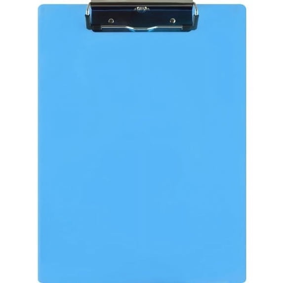 Saunders Acrylic Clipboard, 1/2" Capacity, Holds 8-1/2w x 12h, Transparent Blue -SAU21567