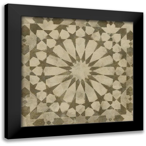 Saunders, Alonzo 12x12 Black Modern Framed Museum Art Print Titled - Brown Tile Dark 10