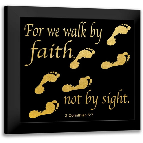 Saunders, Alonzo 12x12 Black Modern Framed Museum Art Print Titled - Walk By Faith 3