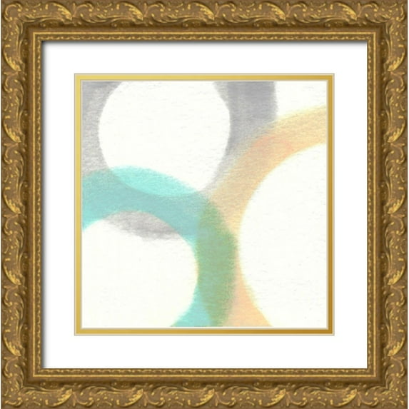 Saunders, Alonzo 12x12 Gold Ornate Wood Framed with Double Matting Museum Art Print Titled - Heavenly Circles III