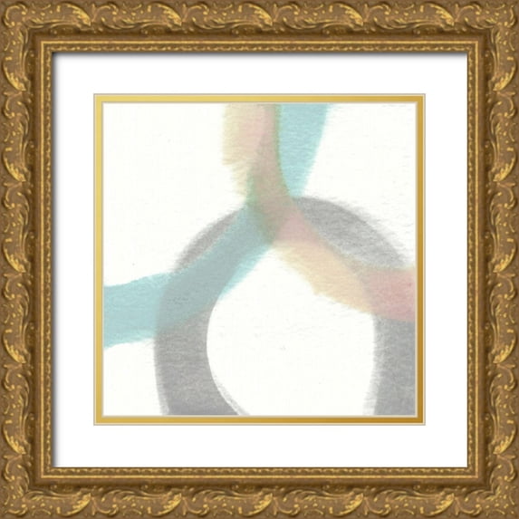 Saunders, Alonzo 12x12 Gold Ornate Wood Framed with Double Matting Museum Art Print Titled - Heavenly Circles II