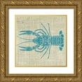 thumbnail image 1 of Saunders, Alonzo 12x12 Gold Ornate Wood Framed with Double Matting Museum Art Print Titled - Lobster Linen, 1 of 4