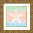 thumbnail image 1 of Saunders, Alonzo 12x12 Gold Ornate Wood Framed with Double Matting Museum Art Print Titled - Pastel Coastal 3, 1 of 4