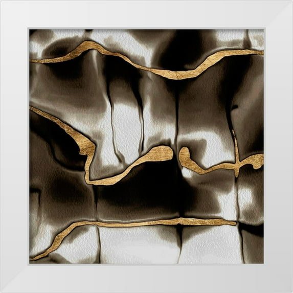 Saunders, Alonzo 12x12 White Modern Wood Framed Museum Art Print Titled - Golden Shimmer II