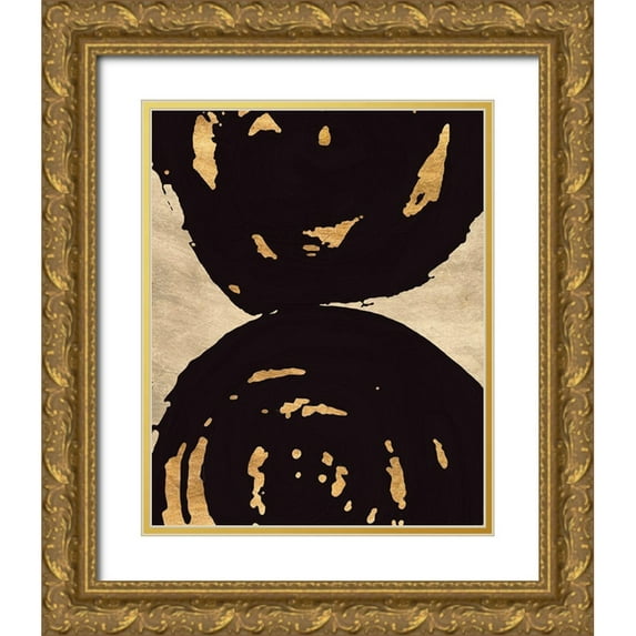 Saunders, Alonzo 12x14 Gold Ornate Wood Framed with Double Matting Museum Art Print Titled - Swirl on Swirl II