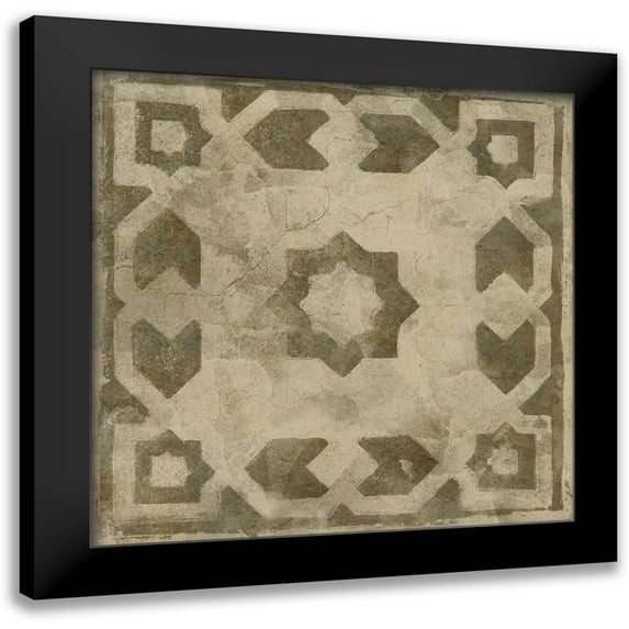 Saunders, Alonzo 15x15 Black Modern Framed Museum Art Print Titled - Brown Tile Dark 2