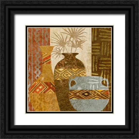 Saunders, Alonzo 15x15 Black Ornate Wood Framed with Double Matting Museum Art Print Titled - Ethnic Vase V